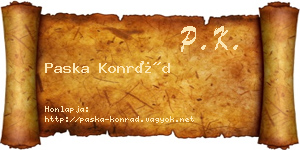 Paska Konrád névjegykártya
